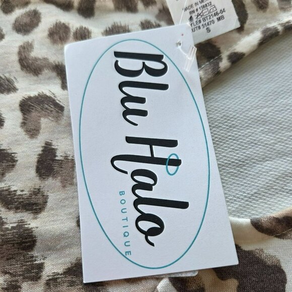 Blu Halo Boutique Women's Top Size Small RN156832 Leopard Print BIB! NWT - Picture 7 of 11